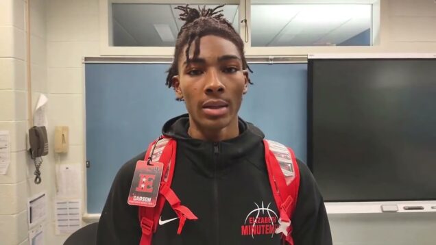 2024-02-03 Battle By The Bay Exclusive Interview With Elizabeth H.S. London Carson Scores A Game High 21pts In A Win Over Brooklyn Collegiate NY.