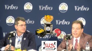 2019-12-31 Rob Page With Alabama’s Nick Saban & Michigan’s Jim Harbaugh @ Citrus Bowl Press